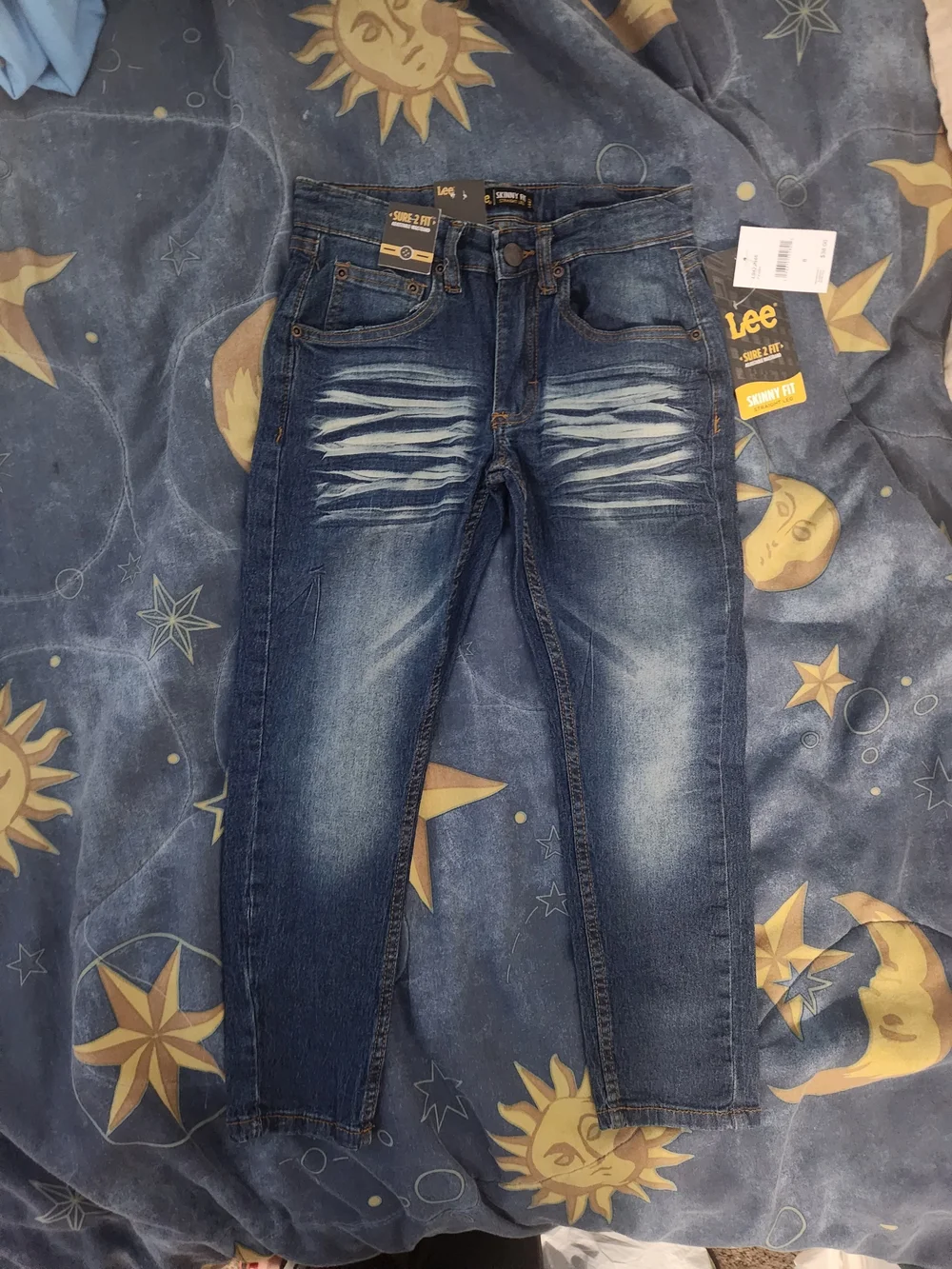 Lee Boys Blue Distressed Skinny Jeans